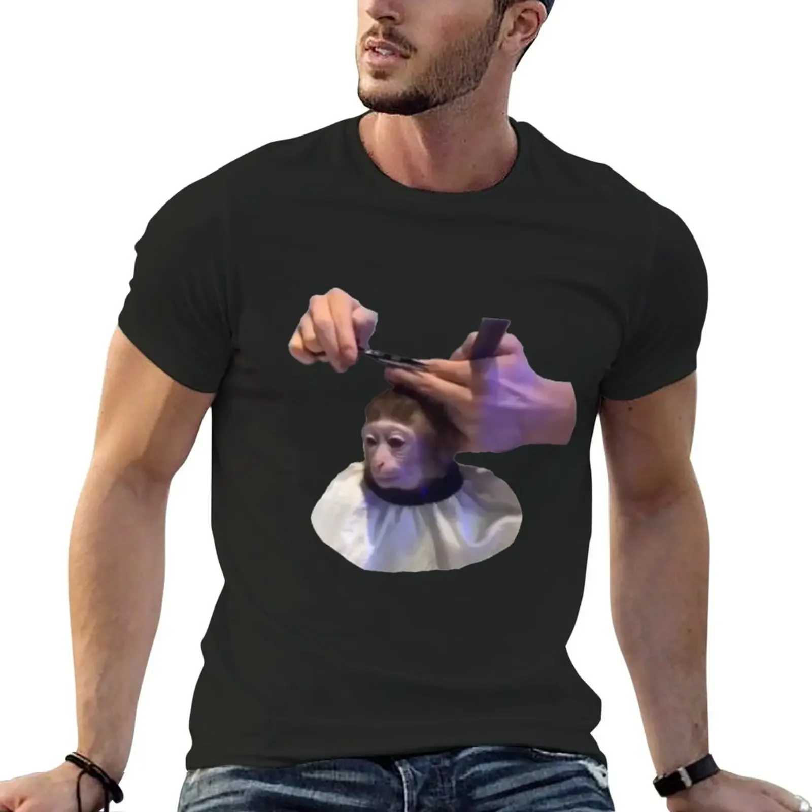 Monkey Haircut T-Shirt customizeds anime figures custom t shirt quick-drying black t-shirts for men