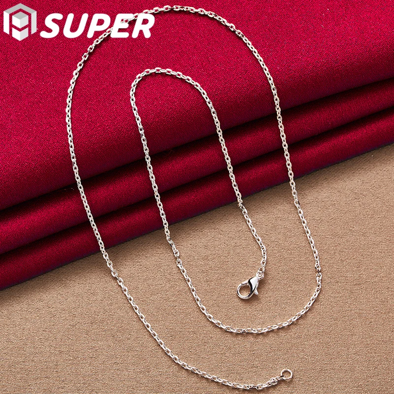 

925 Sterling Silver Basic Chain For Pendant Necklace Man Woman Wedding Engagement Fashion Jewelry