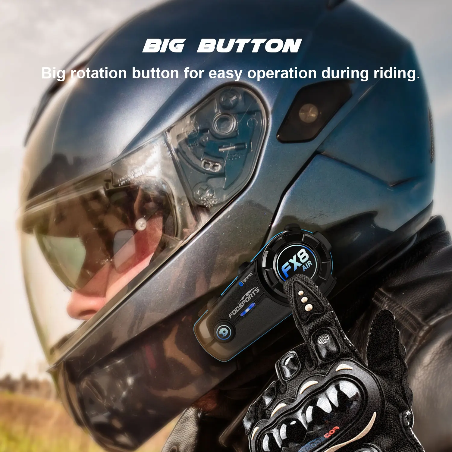 Fodsports FX8 Air HELMET ชุดหูฟังบลูทูธ Moto รีไซเคิล Intercom 2 Riders capacetes de Moto ลําโพง intercomunicador Para Moto