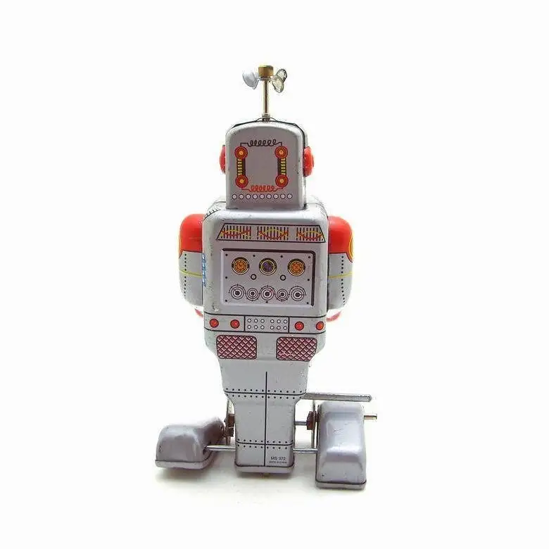 MS372 Collezione di robot quadrati Giocattoli nostalgici in latta Puntelli per riprese con microfilm Artigianato in latta