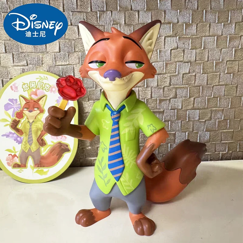 Cute Disney Zootopia Flower World Serie Blind Box Judy Fox Nick Model Dolls Desktop Ornaments Collection Toys Kids Surprise Gift