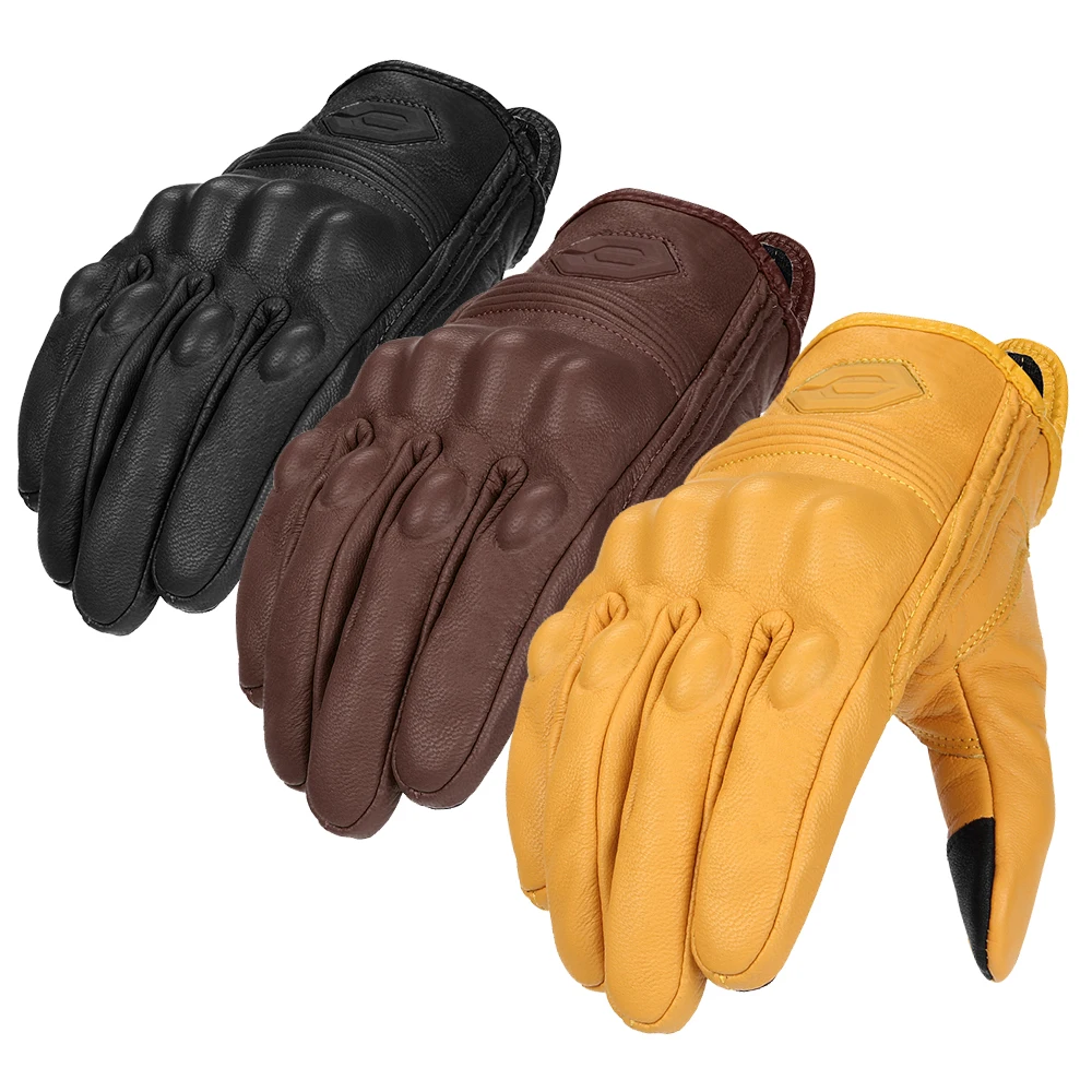 

Winter Motorcycle Gloves Waterproof Warm Windproof Off-road Riding Gloves Retro Leather Gloves Anti Slip Touch Screen Gloves