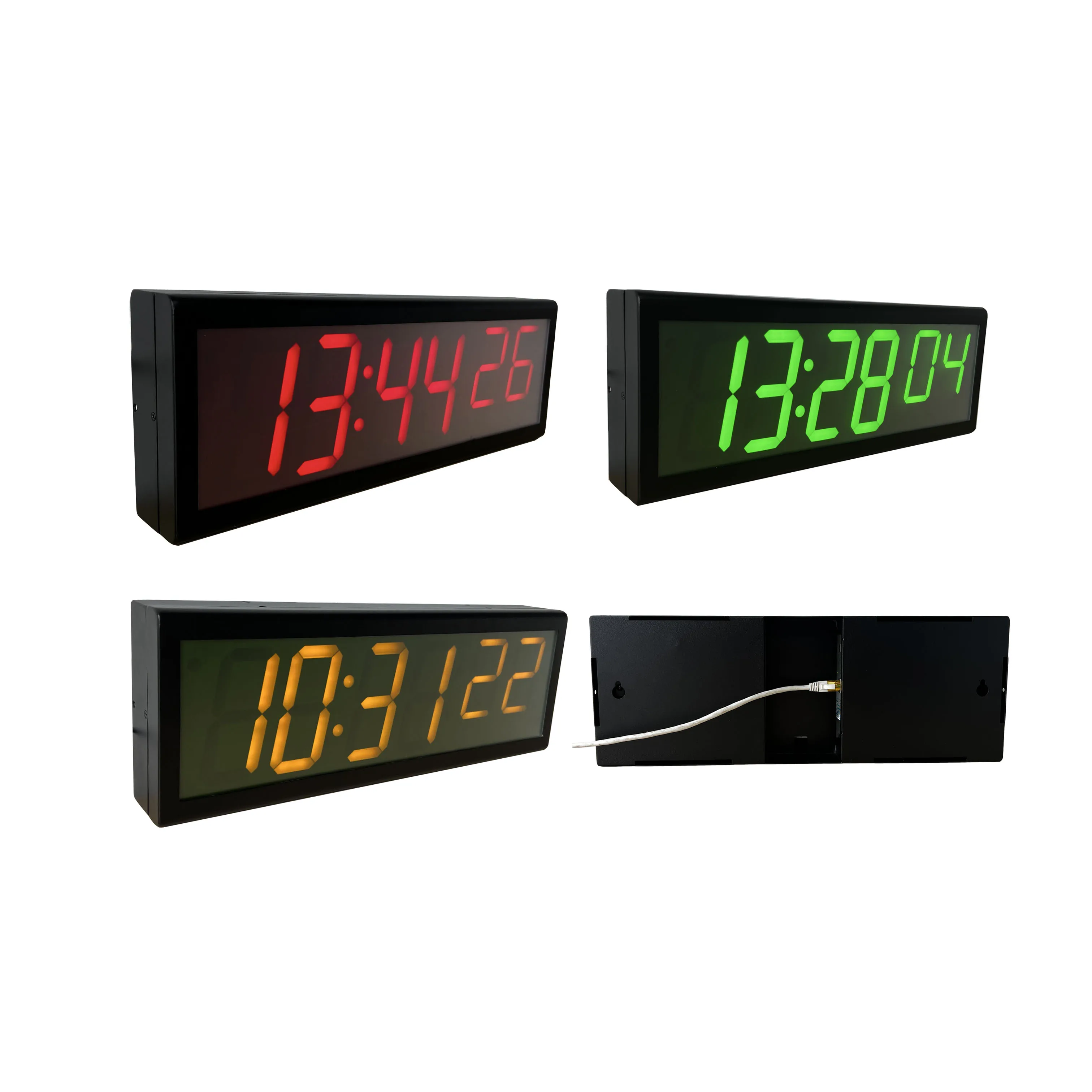 

LED IP PoE Clocks, Automatic Daylight Saving Time Change, Metal Casing