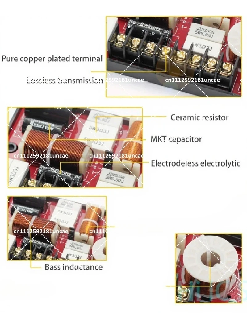1 Way HiFi Car Audio Treble Midrange Bass 3 Units Crossover Speaker Frequency Divider Filters 120W-150W