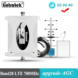 Lintratek B28 4G Cellular Signal Amplifier B28 700 MHz LTE 4G AGC Mobile Phone Repeater Voice And Data Cellphone Signal Booster