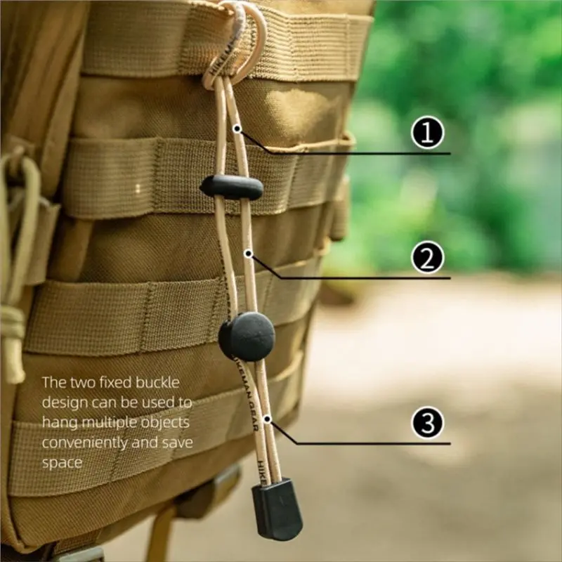 AFOURT-HIKEMAN Campingausrüstung 10-teilig Outdoor Wanderrucksack Elastische Kordel Befestigungsschnalle, Trekkingstöcke Verstellbare Halteschnalle – Detail 5