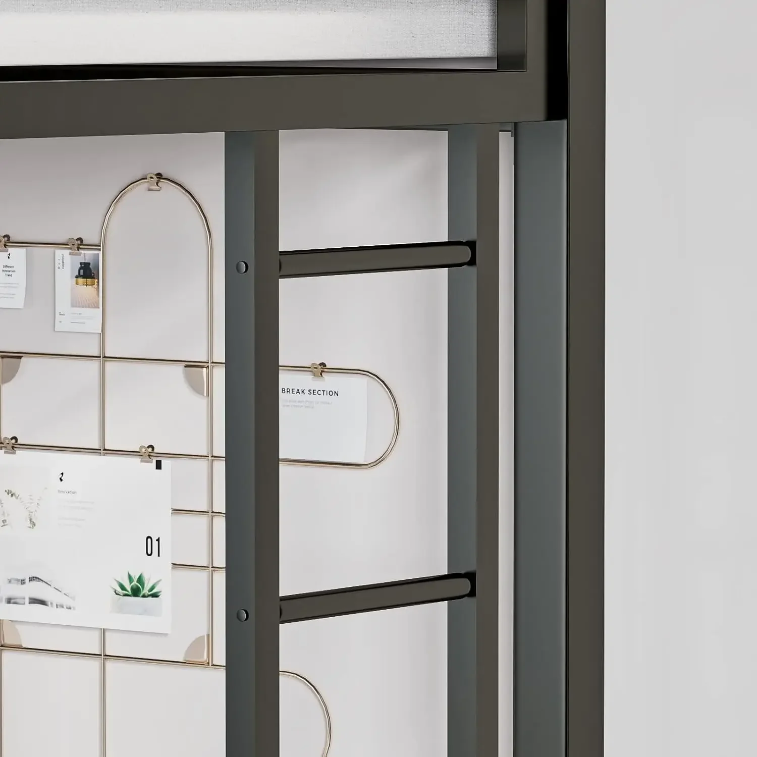 win Over Full Size Beds with Sturdy Guard Rail Removable Ladder, Space-SavingNoise-FreeMatte Black