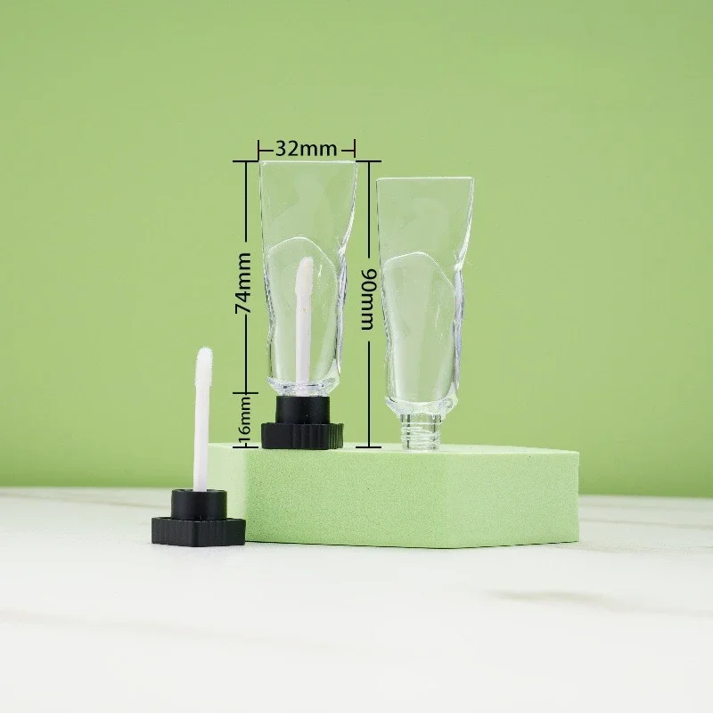 50 قطعة من البلاستيك الفريد القابل لإعادة الملء الأسود آيس كيوب أحمر الشفاه التعبئة والتغليف معجون الأسنان شكل أنابيب حاوية ملمع الشفاه مع قضيب 4 مللي