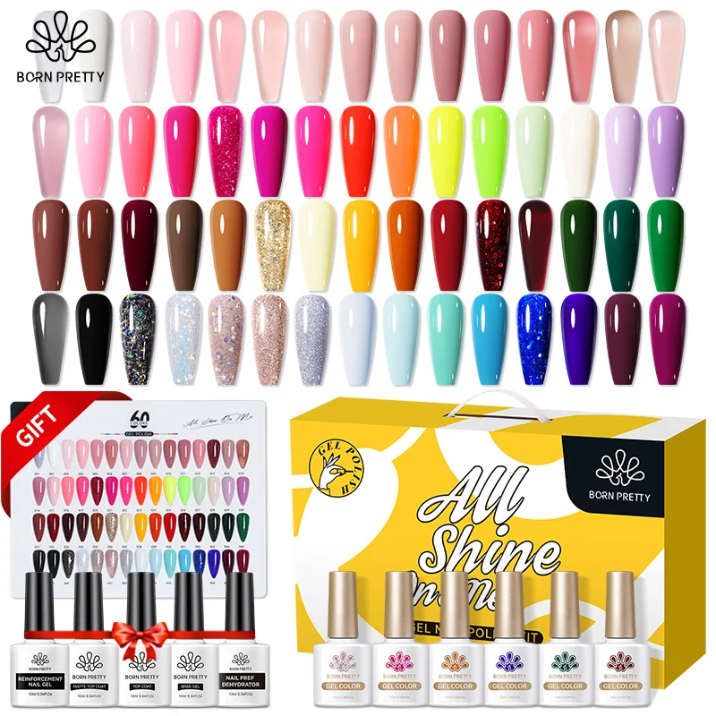 

BORN PRETTY VIP Gel Nail Polish Kit 10ML 65 Colors Nail Salon Gel Polish Learner Kit Soak Off UV LED Gel Varnish Nail Gel Kit