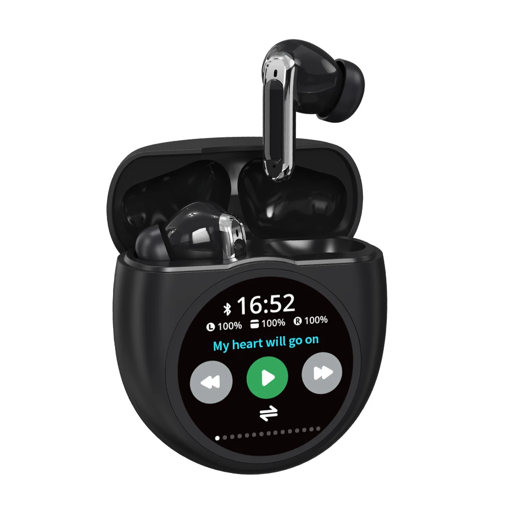 

YX35 Wireless Bluetooth 5.4 Earbuds with TF Card Slot Color Touch Screen ANC ENC Noise Cancelling Speaker Charging Case