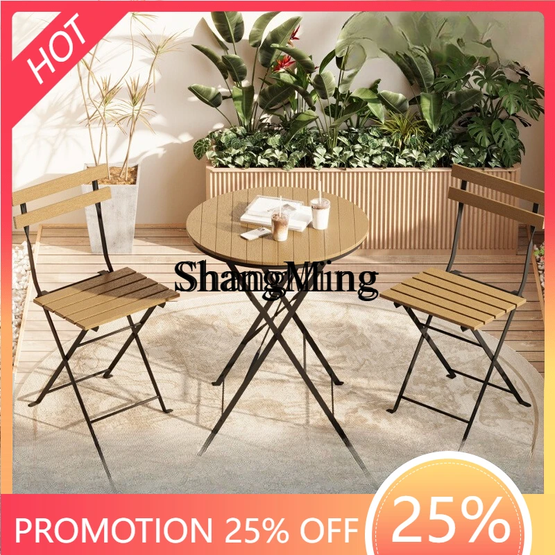 

FG good-looking new outdoor tables and chairs courtyard garden balcony casual simple wind folding table and chair combination