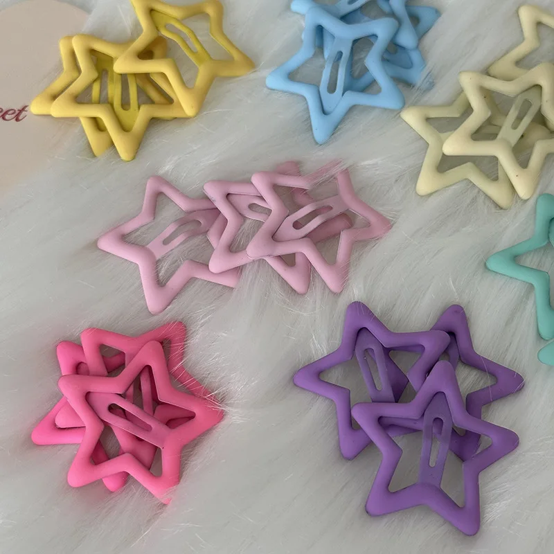 Y2g Sweet Girl Pentagram Hairpin Hollow Basic Bang Clip Side Clip Small Size BB Clip New Hair Accessories