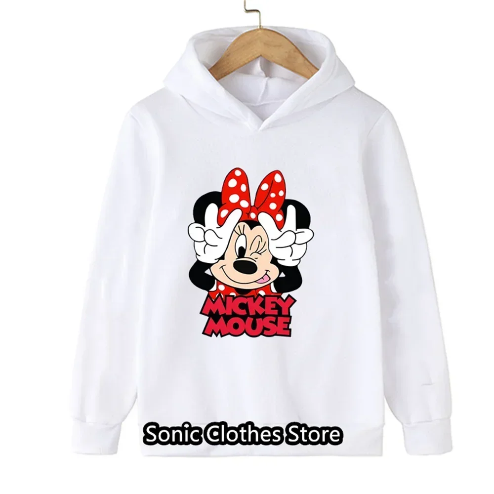 Mickey Mouse Sweatshirt Minnie Mouse Hoodie Kids Children Hoodies Autumn Fashion Boys Sweatshirts Girls Boys Clothes 3-14Years