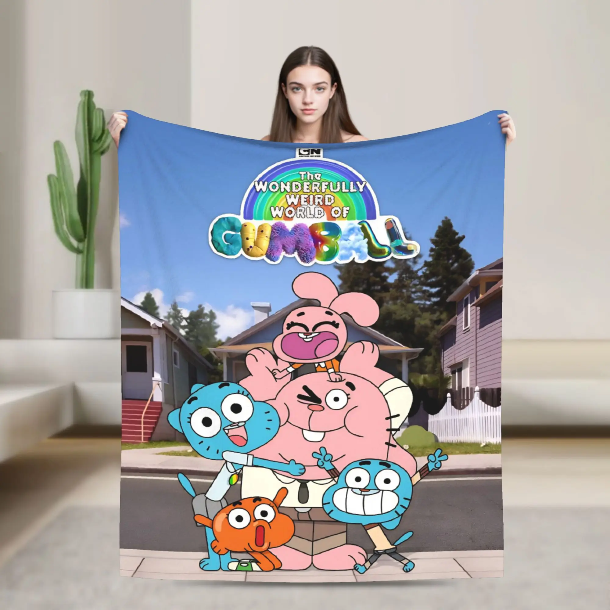 

The Wonderfully Weird World of Gumball Warm Soft Blanket Novelty Home Decor Flannel Bedspread Sofa Bed Cover