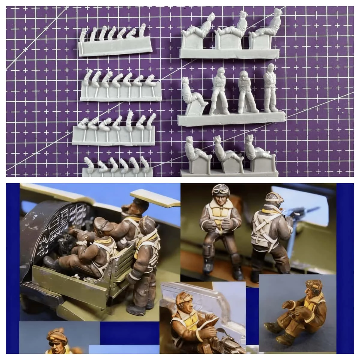 

1:72 Комплект для сборки модели из литой смолы, GK, солдат из смолы экипажа B17, неокрашенный