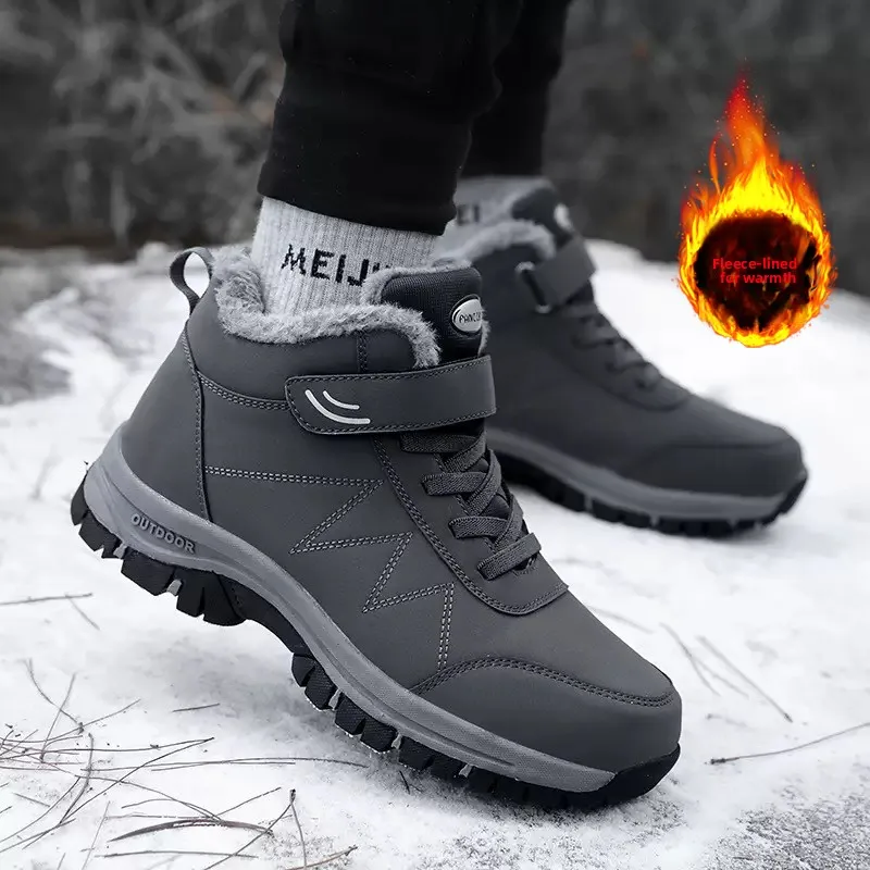 

Мужские зимние утепленные хлопковые ботинки для активного отдыха, высокие, с противоскользящей подошвой, повседневные, теплые, хлопковые ботинки