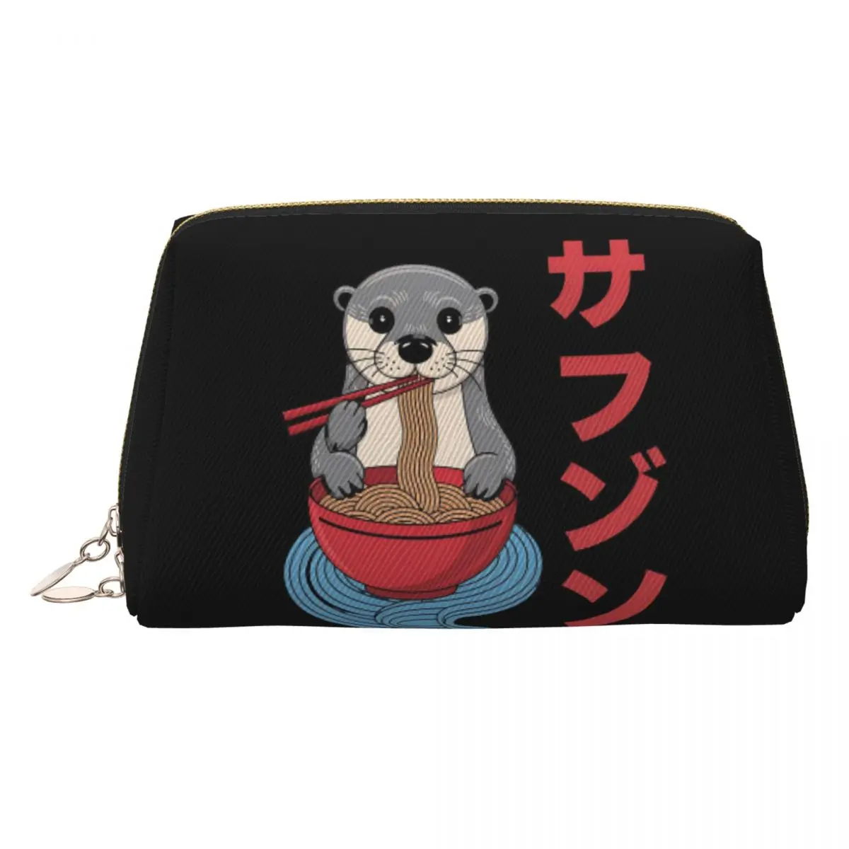 

Otter Eating Ramen Women Cosmetic Bag Travel Makeup Organizer Pouch Toiletry Storage Dopp Kit Box