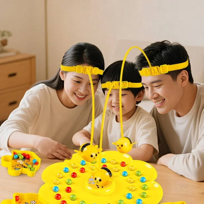 

Bee Picking Beans Magnetic Board Game Birthday Party Multi-person Interactive Fun Tabletop Game Toy Attention Training Props