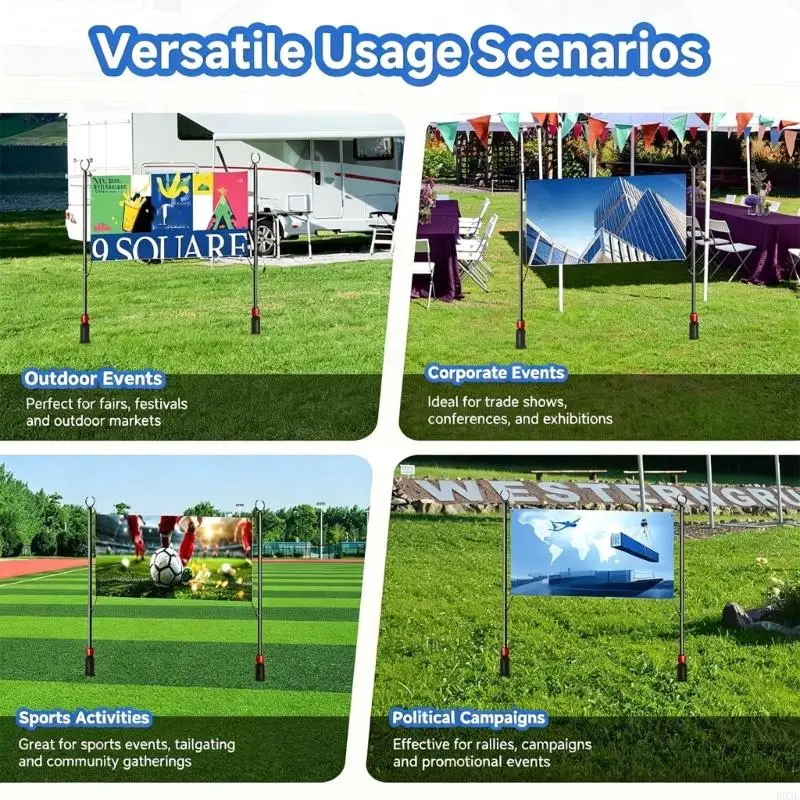 Einfache Fahnenmasthalter-Unterstützung mit einfachem Montagedesign für Camping- und B03E – Detail 3