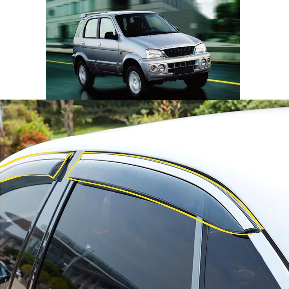 Car Body Styling Sticker Plastic Window Glass Wind Visor Rain/Sun Guard Vent Parts For TOYOTA TERIOS 2004 2005 2006