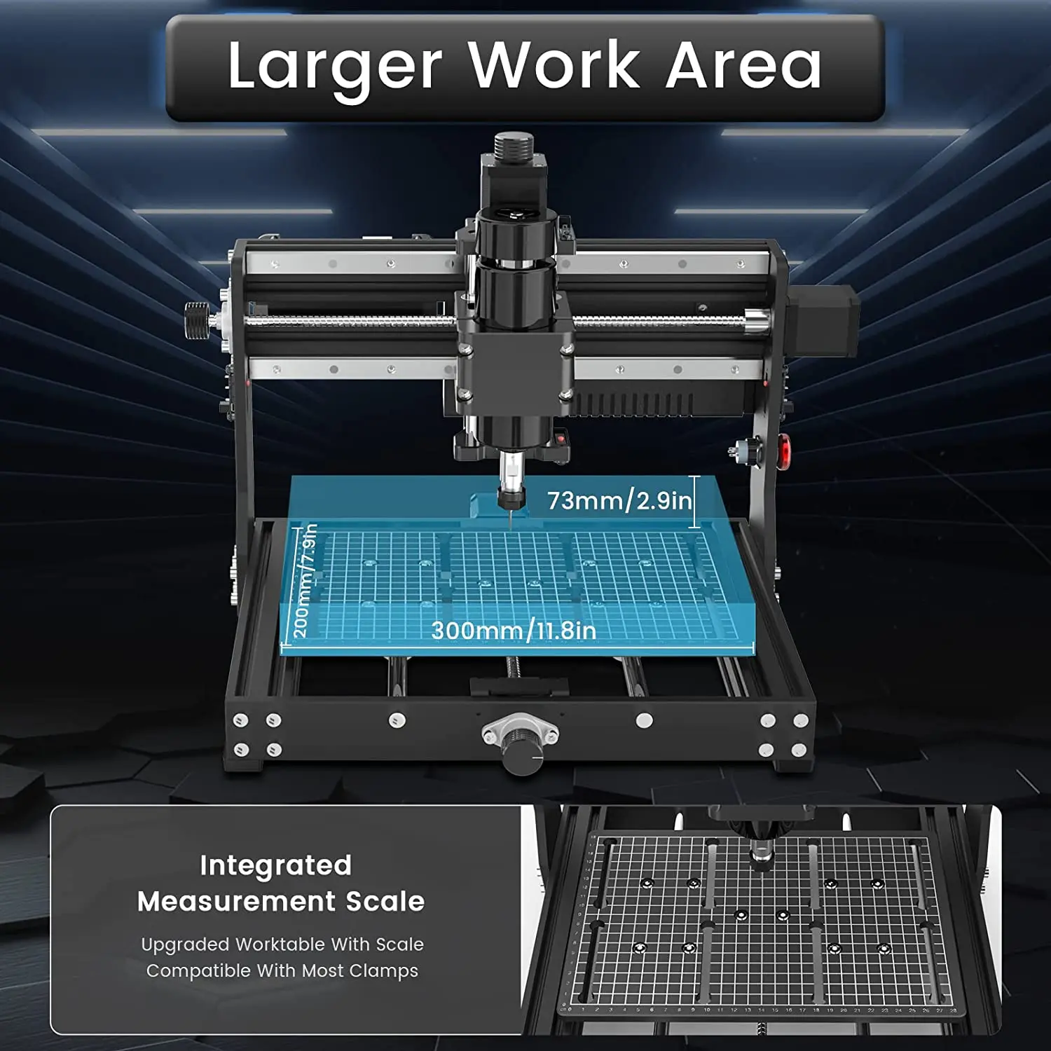 Imagem -02 - Cnc Madeira Fresadora com Controle Grbl Eixo Madeira Router 3020 Plus com 500w Spindle Faça Você Mesmo Laser Máquina de Gravura Pcb Corte Metal