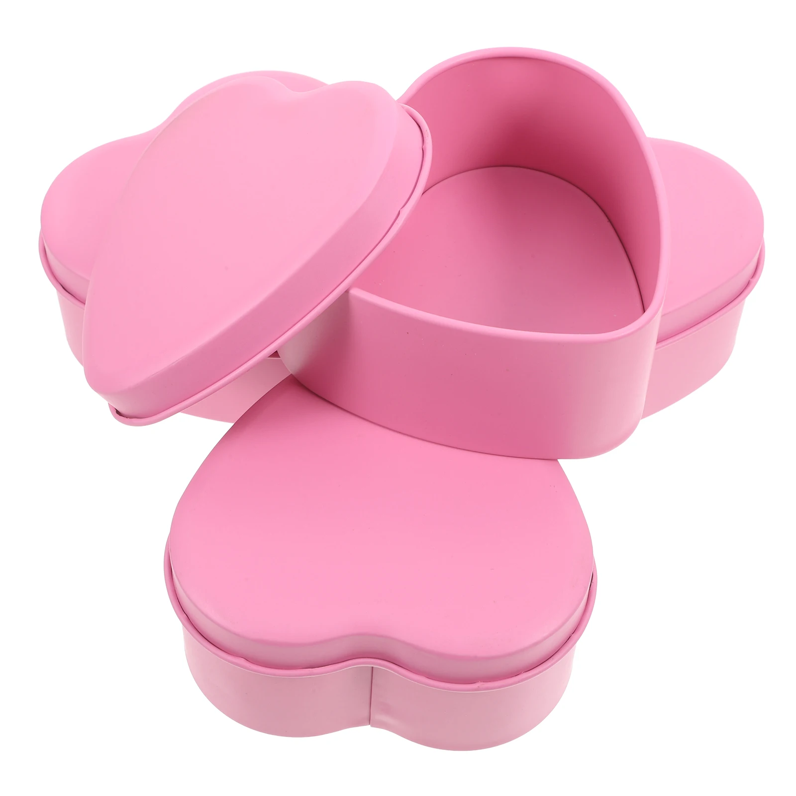 

4 Pcs Boxes Candy Valentine Heart Shape Container with Lid Decorate Package Storage Pink for