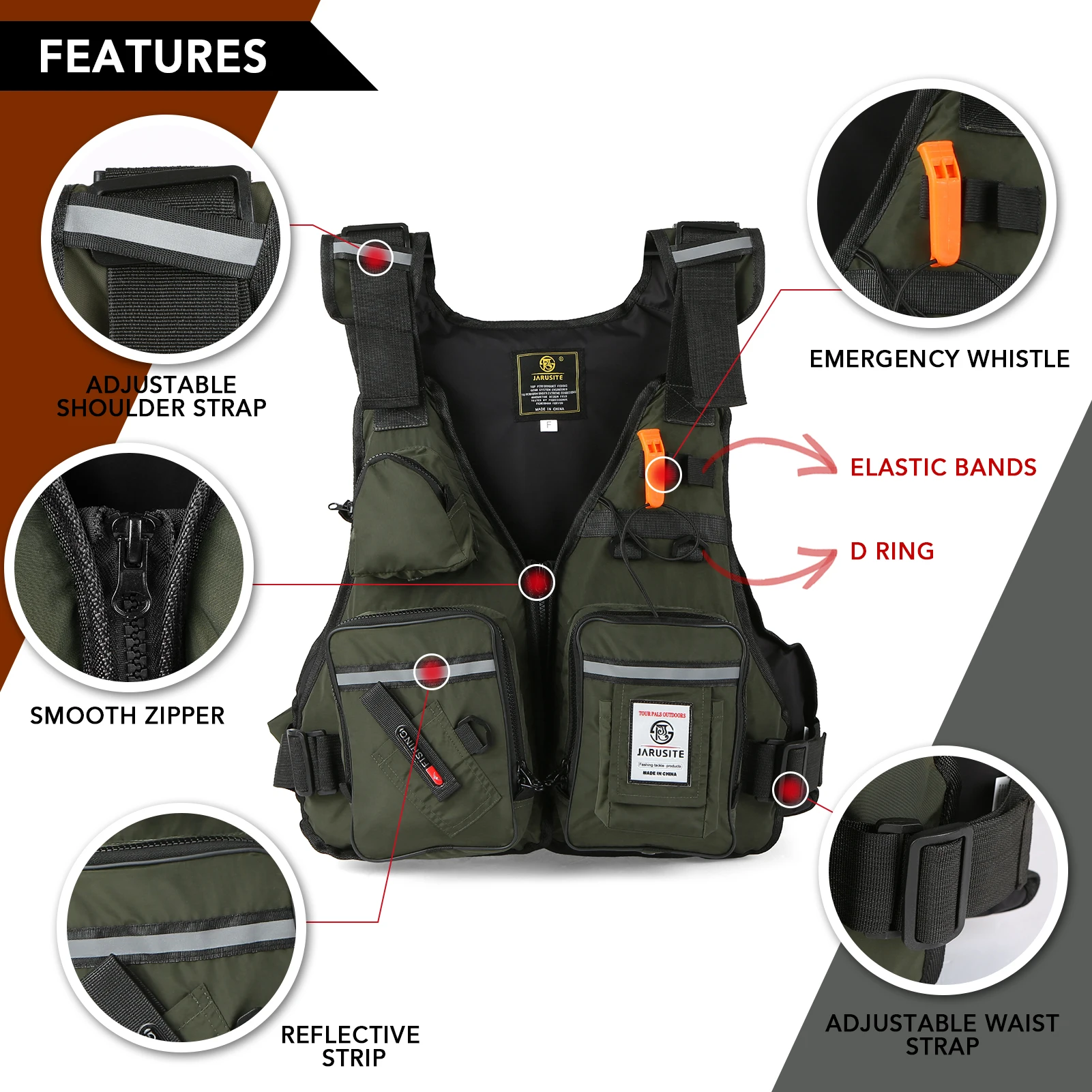 Multi-Pockets Fly Fishing Jack - Fishing Vest Jacket 评论和价格