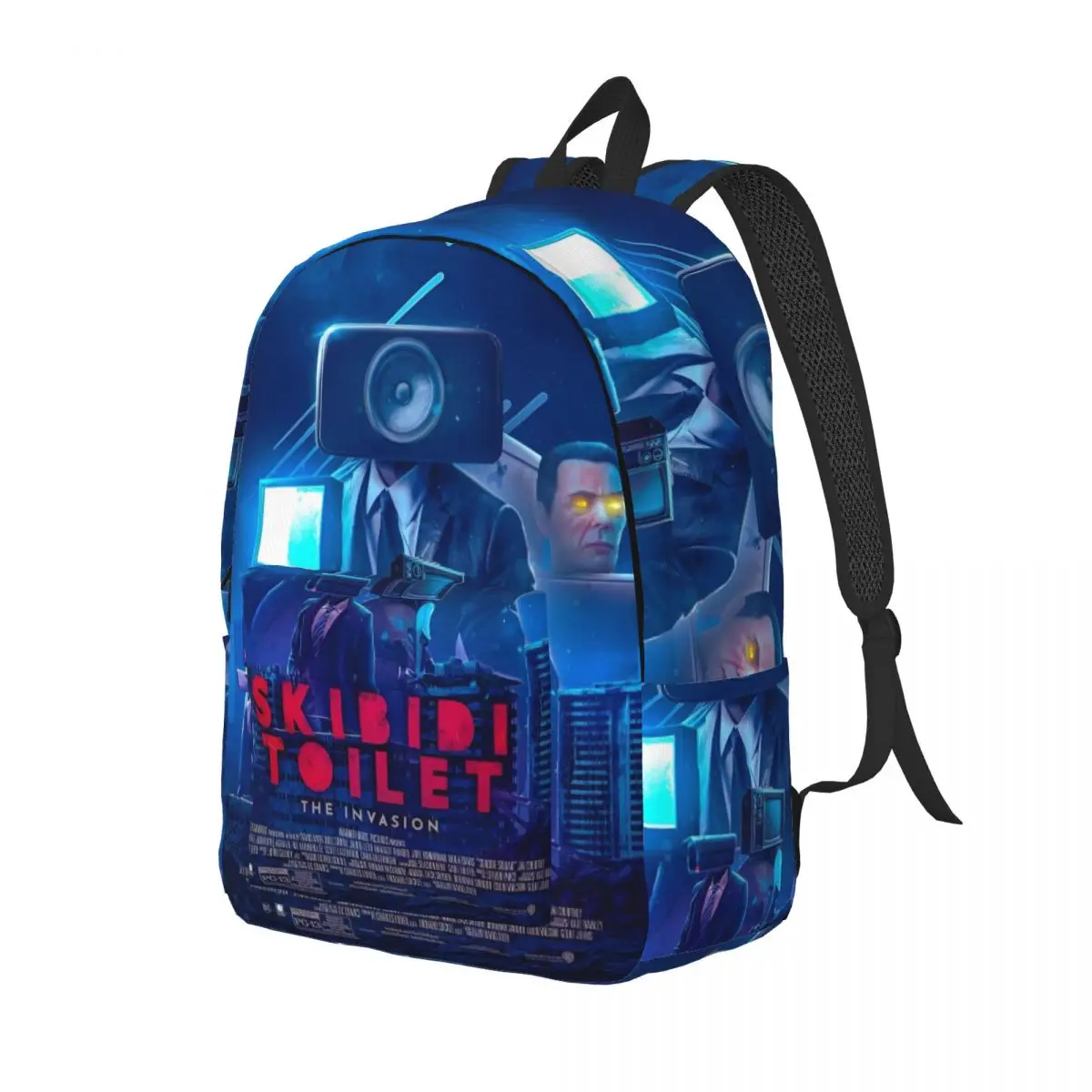 Skibidi Toilet Backpack Elementary High College School Student Anime Cartoon Cameraman Titan Bookbag Teens Canvas Daypack Sports