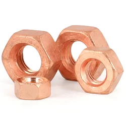 T2 Copper Hexagon Nut Conductive Conduction Nut Washer Locking Screw Cap Bolt M3 M4 M5 M6 M8 M10 M12 M16