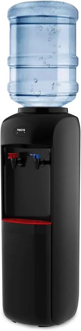 Hot and Cold Water Cooler Dispenser 3 or 5 Gallon with Child Safety Lock, Built-in Refrigerating Compressor and 304 Stainless