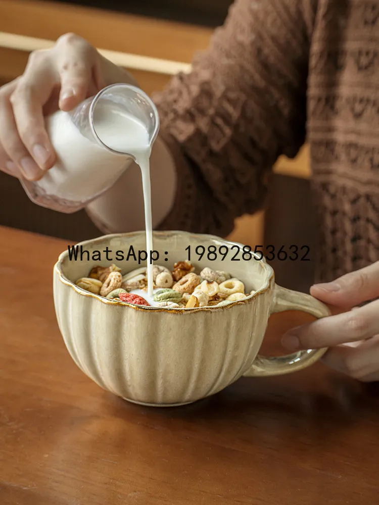 Vintage kiln transform mug ceramic breakfast mug oatmeal cup