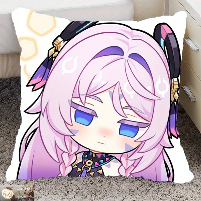 Anime Face Tapping Pillowcase, Zipper Closure, Soft Skin-Friendly Y Fiber, Machine Washable for Bedroom Dorm Decor