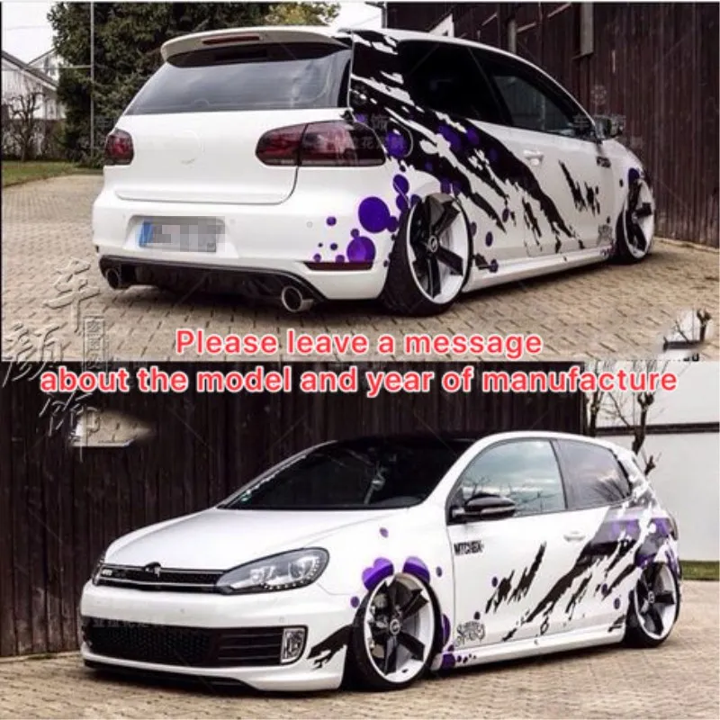 

2Pcs Car Sticker Body Custom Vinyl Cool Car Decal Modification FOR Volkswagen Golf 8 Golf 7 POLO GOLF 6 GTI Focus