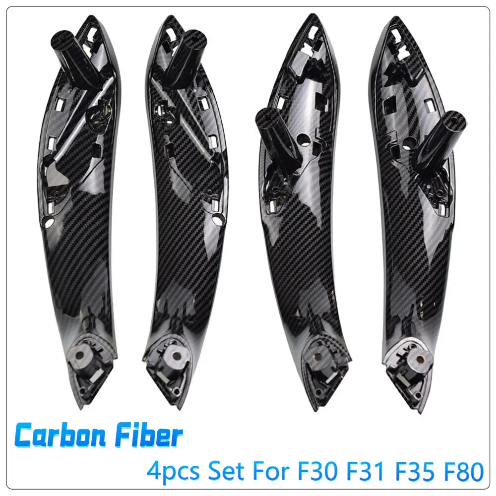 For BMW 3 series 2013-2018 F30 316d 318d 320d F31 320i 325d 51417279312 4PCS Set Carbon Fiber Inner Doors Handle Pull Trim Cover