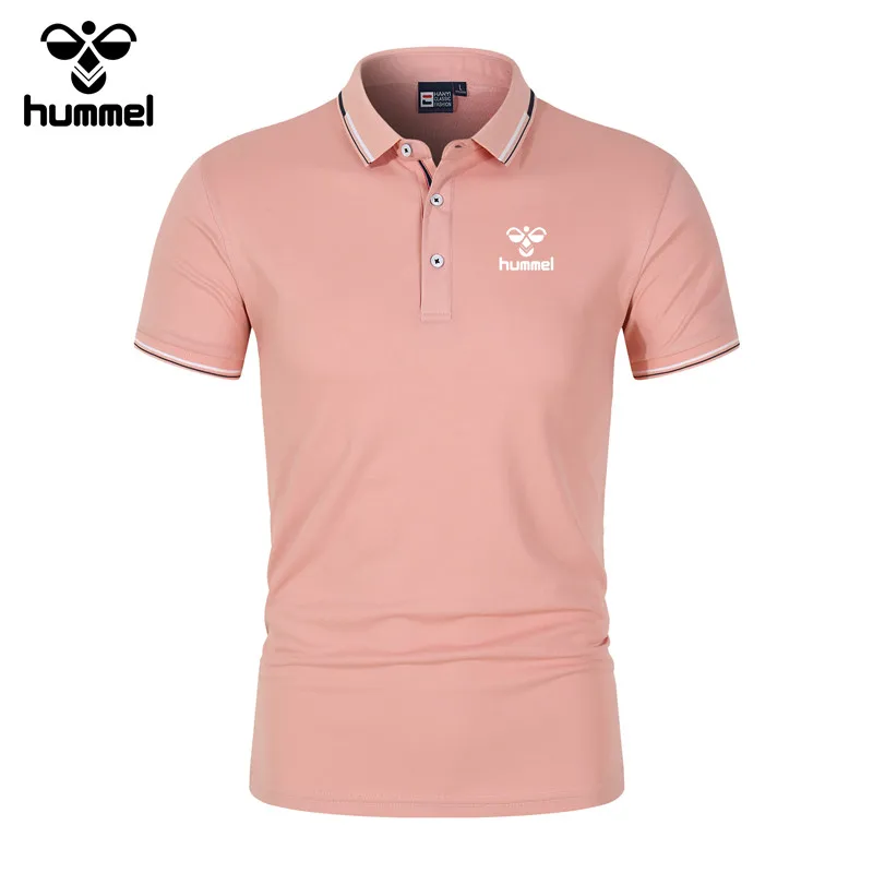 2024 New HUMMEL Polo Shirt Men\'s Summer Short Sleeve T-shirt Brand Breathable Work Clothes Brand Polo Shirt Wholesale Shirt of S