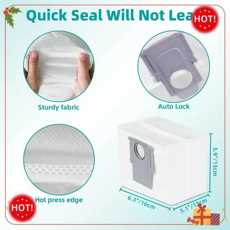 أكياس غبار أجزاء بديلة ABLE لـ Roborock S8+/S8 Pro Ultra/S7 Maxv Ultra /S7 Pro Ultra/Q7+/Q7 Max+/Q5+ مستند فارغ ذاتي الفراغ