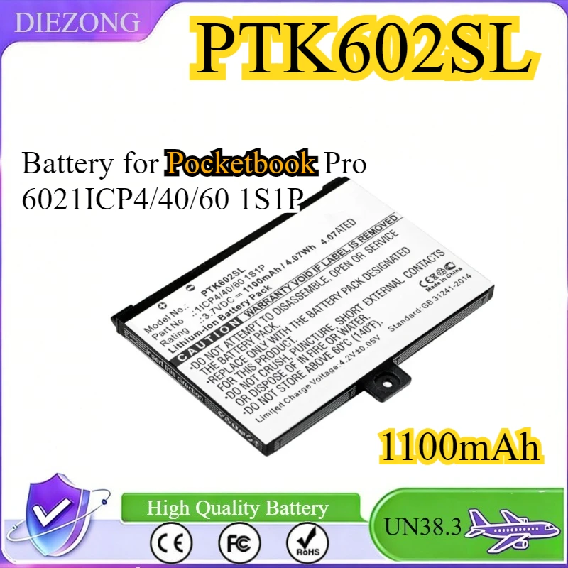 

1100mAh PTK602SL Suitable for Pocketbook Pro 602 1ICP4/40/60 1S1P Mobile Phone Battery 3.7V 4.07WH Mobile Phone Parts Batteries