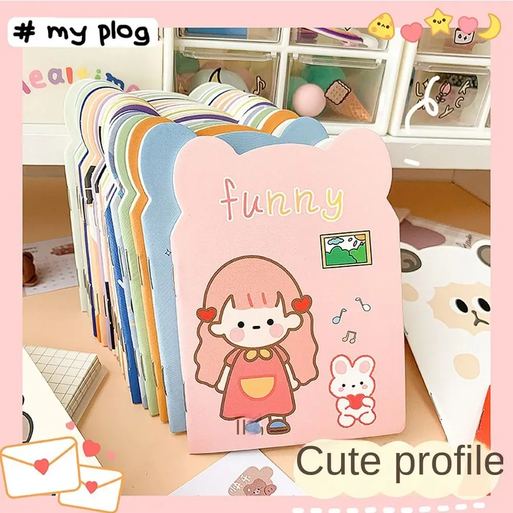 

10pcs/pack Notebooks Kawaii Notebook Lined Paper Bear Ear Mini Notepad Cute Cartoon Cartoon NoteBook Children