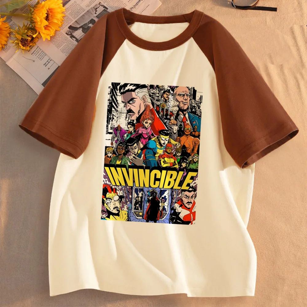 Invincible t-shirt female Y2k Breathable Comfortable University Pop Culture shirt 80s Pop Culture Psychedelic Punk aesthetic