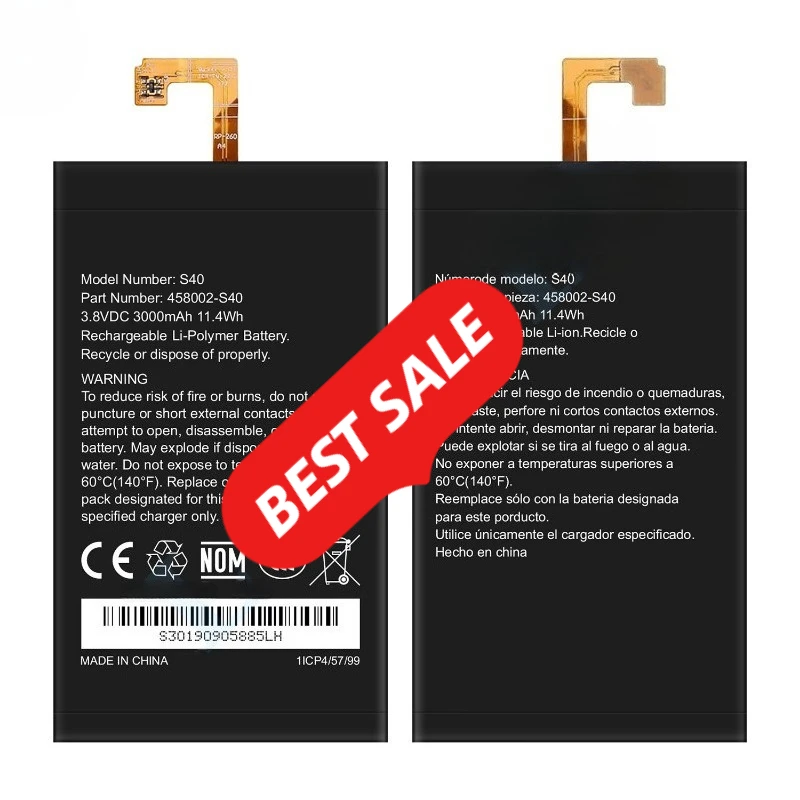 S40 for CAT Mobile Phone Batteries 0 Cycle High Quality High Capacity Battery Replacement Bateria Grade A Cell with Tools