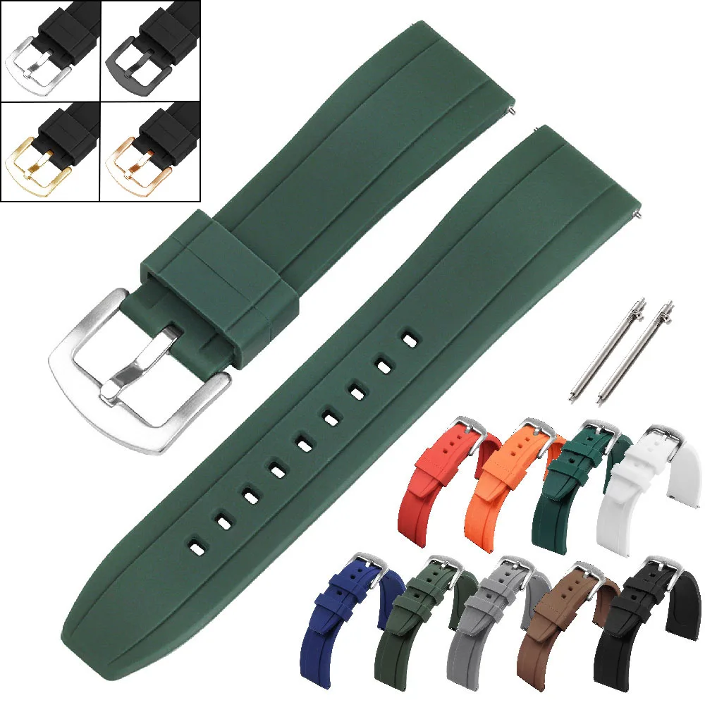 Sport Silicone Watch Band 20mm 22mm Universal Watrproof Rubber Strap for Rolex Replacement Wristband for Seiko Bracelet Belt