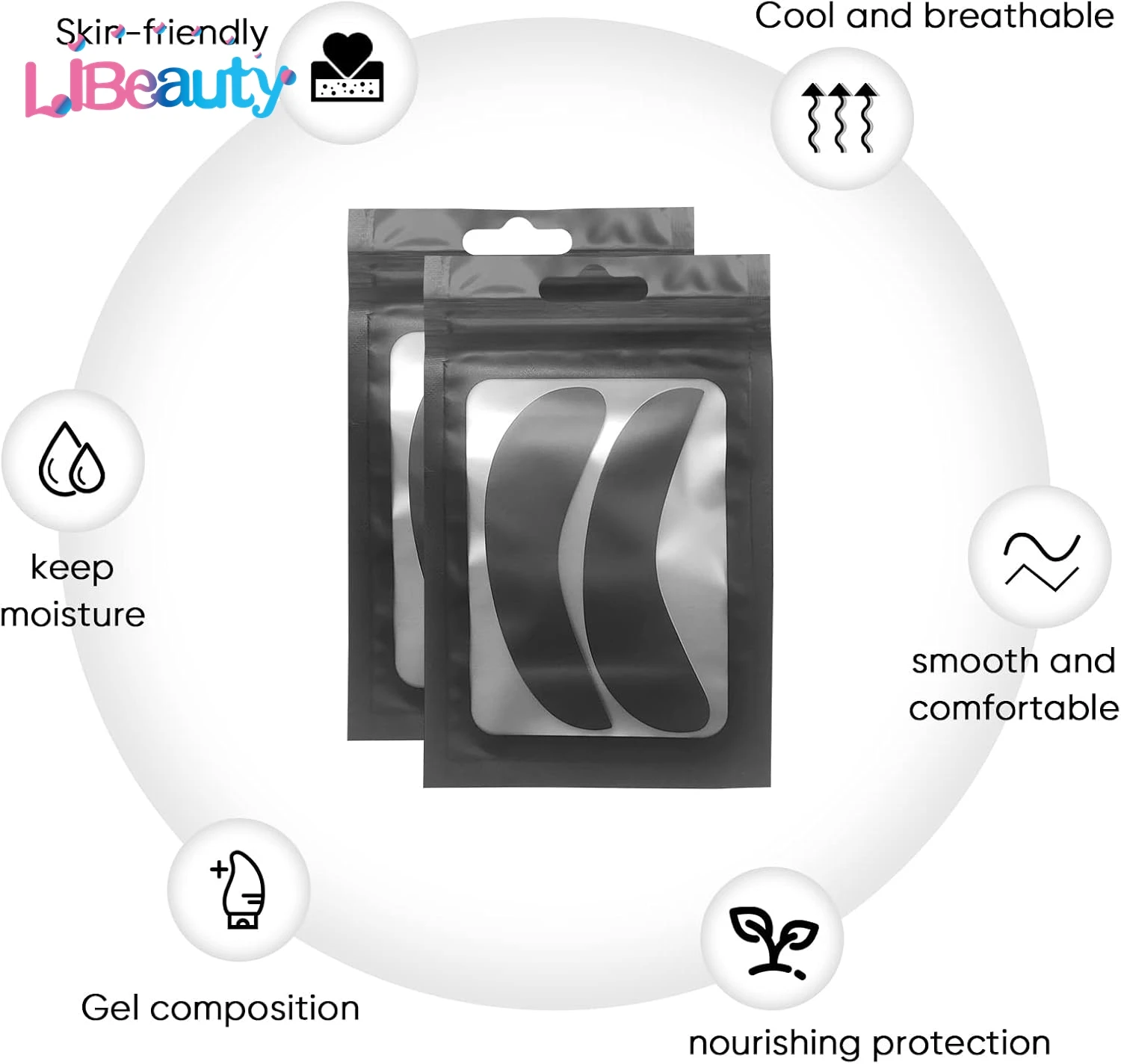 Libeauty 2 pares almofadas de cílios de silicone reutilizáveis extensão de cílios sob remendos de olho escudos de extensão de cílios ferramenta de beleza de saúde