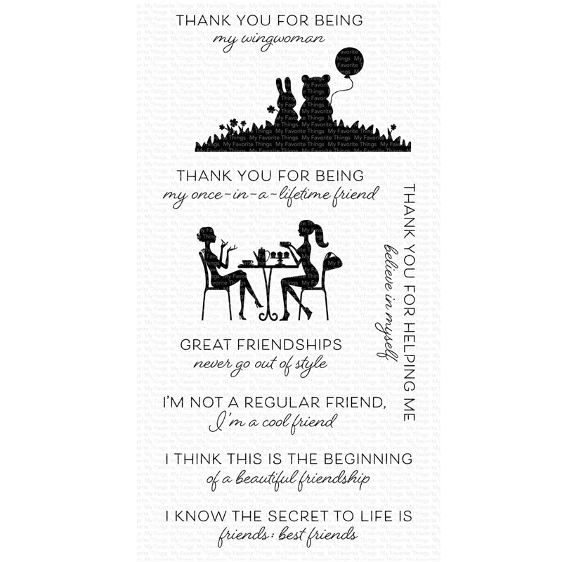 March 2023 New At the Movies - Friendship Clear Stamps Scrapbooking for Paper Making Frames Card Set No Cutting Dies