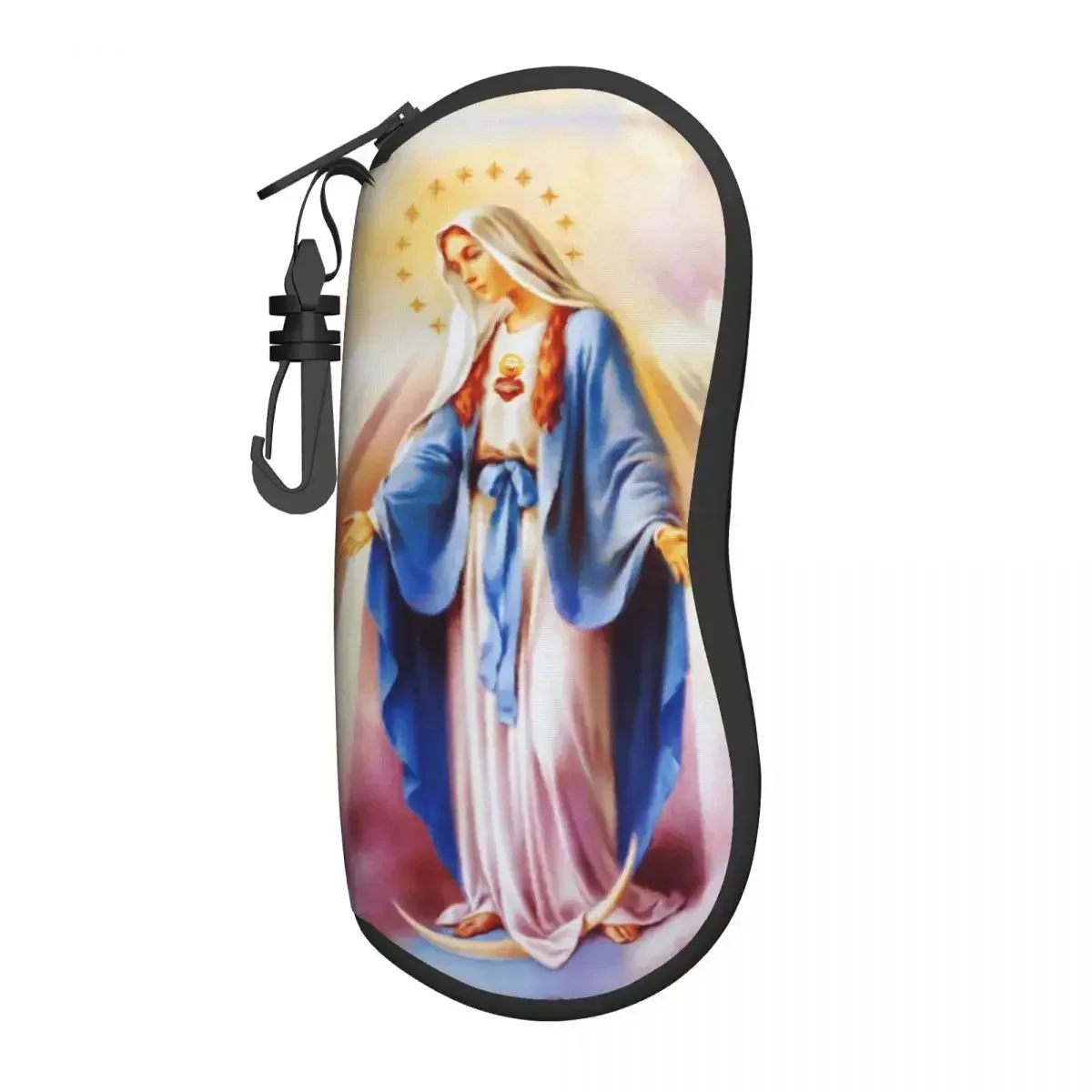 Catholic Virgin Mary Eyeglass Glasses Case Women Men Soft Our Lady of Guadalupe Sunglasses Protective Box