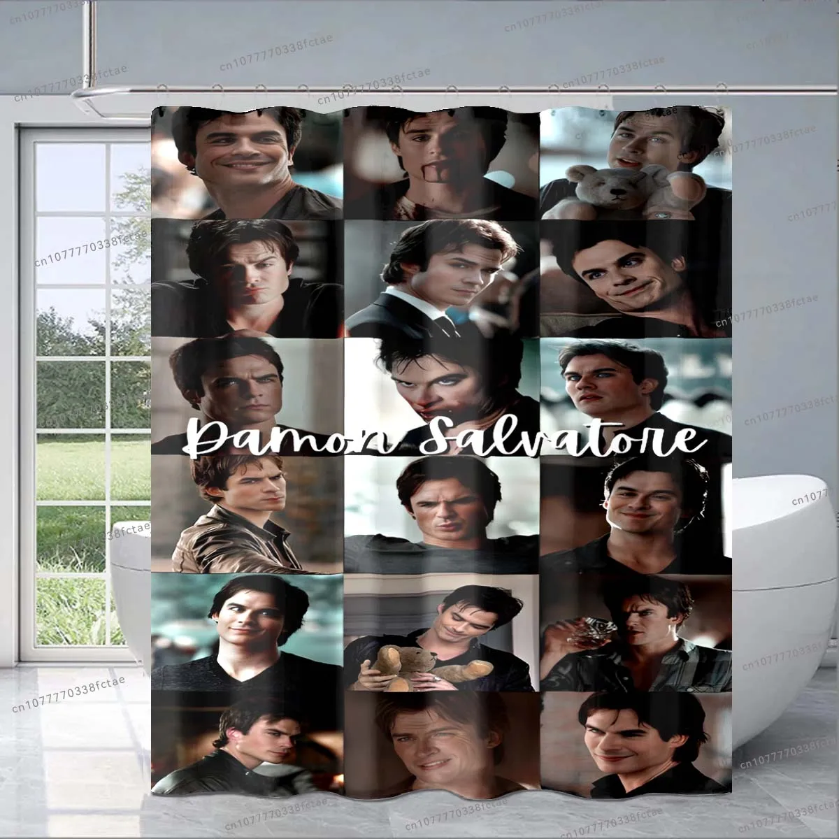 3D The Vampire Diaries Damon Salvatore Shower Curtain Classic Science Fiction Movie Shower Curtain Bathroom Fashion Decoration