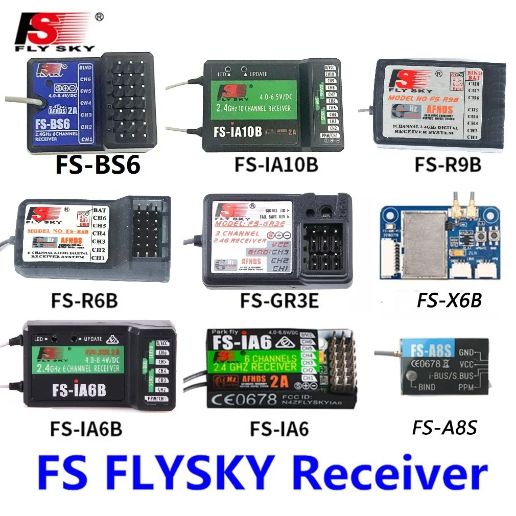 FlySky FS-R6B FS-GR3E FS-IA10B IA6B X6B FS-A8S empfänger rezeptor para i6 i10 CT6B T6 TH9x fm-transmisor de Control remoto partes