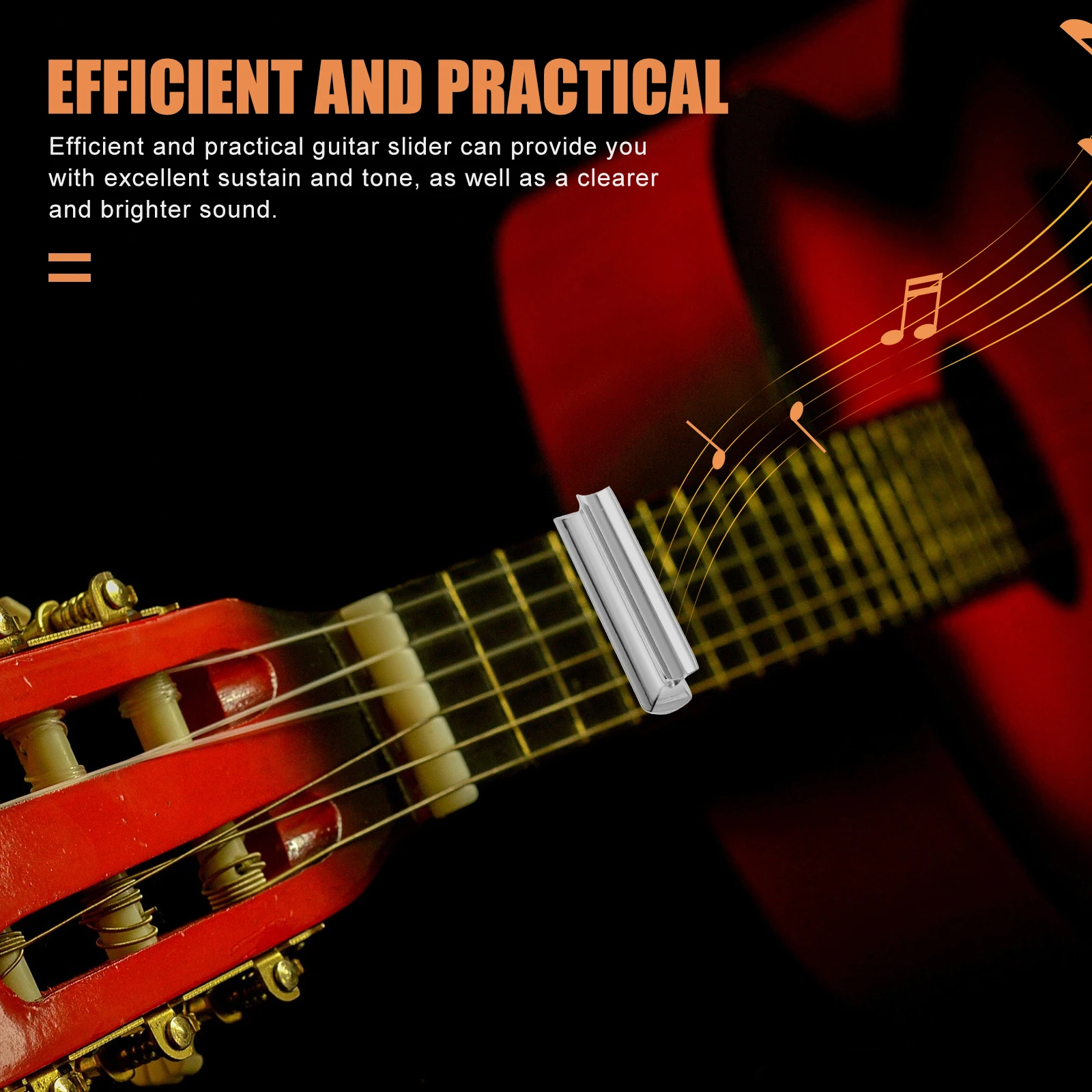 

Guitar Slide Metal Finger Slide Bar Professional Zinc Alloy Silver For Musicians Standard Size Efficient Sustain Clear Bright