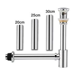 8 Sizes Chrome Bathroom Sink Bottle Trap Wash Basin Waste Siphon Pipe Kits Toilet Deodorization Insect Stopper Drain Fittings