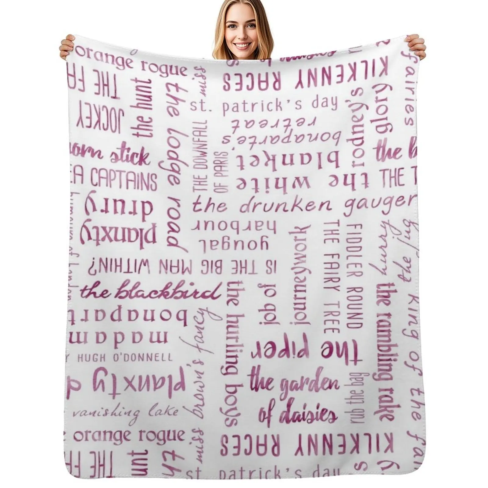 Irish Dance Sets -- Pink Throw Blanket Cozy Warm Blanket for Bed Room Decor