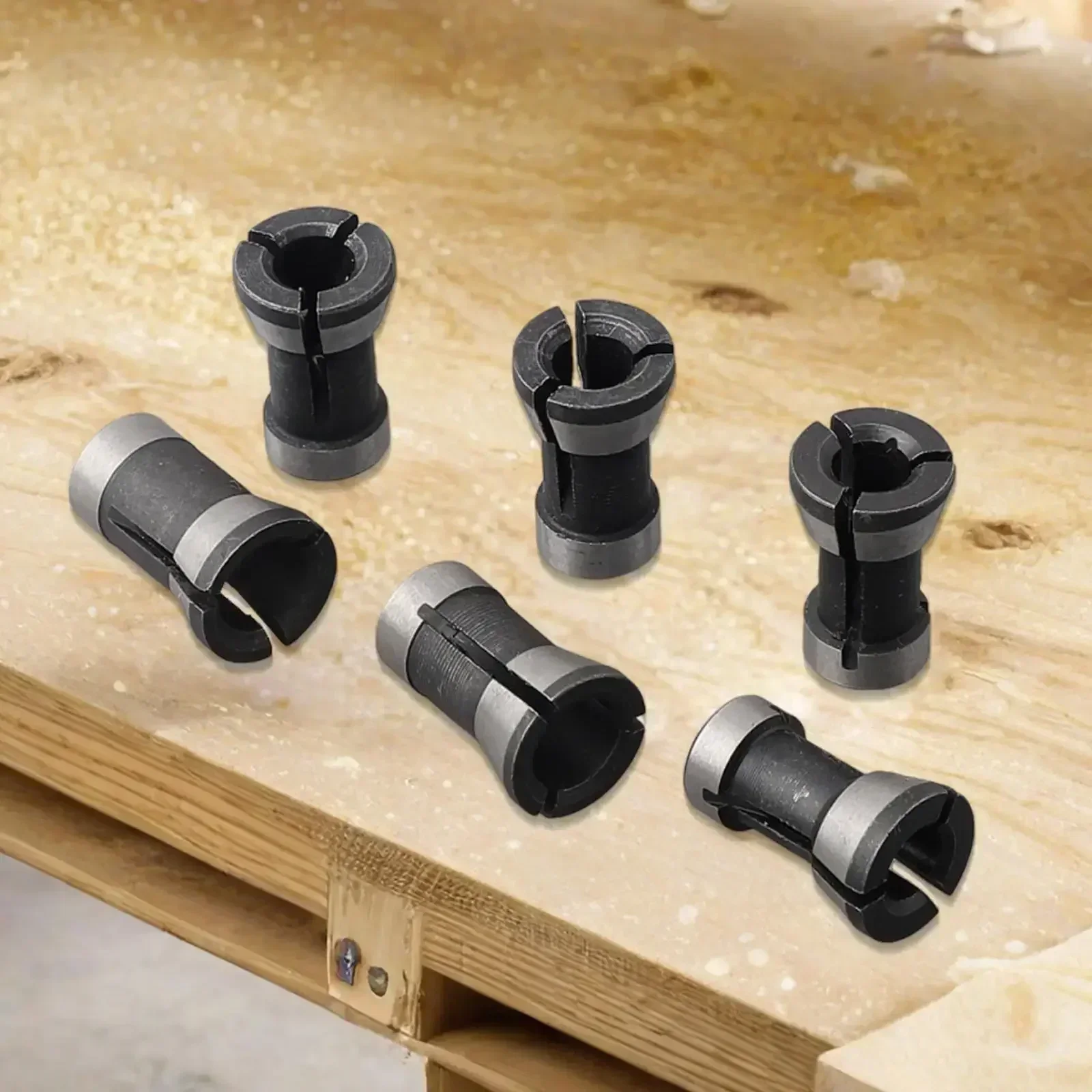 Spantang Adapter Precisie Router Bit Collet Chuck Set Met 6 Stuks Freesmachine Adapter En Hoge Slijtvastheid